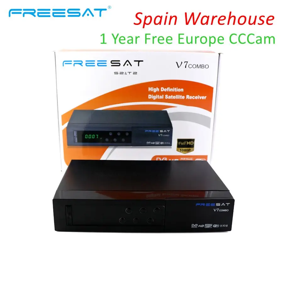 

Freesat V7 Combo Decoder DVB-S2 DVB-T2 Support PowerVu Biss Key H.265 + 1 year CCCAM Clines Set Top GTmedia HD Satellite TV box