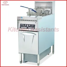 DF34A 2 tank computer KFC chip chicken potato oil fryer oven with oil filter cart