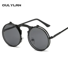Oulylan, мужские, женские, Ретро стиль, паровые, панк, солнцезащитные очки, Круглые, металлическая оправа, стимпанк, солнцезащитные очки, брендовые, дизайнерские, Ретро стиль, UV400