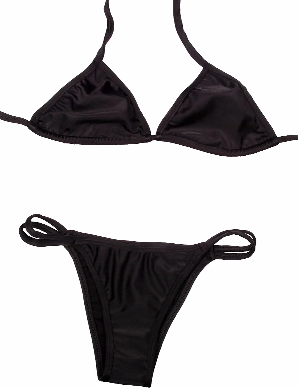 missmeow bikini sexy three-point solid color swim