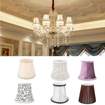 

Art Deco Ripple Lamp Shades Crystal Wall Lamp Chandelier Fabric Lampshade Nordic Style Modern Lamp Cover for Home Decoration