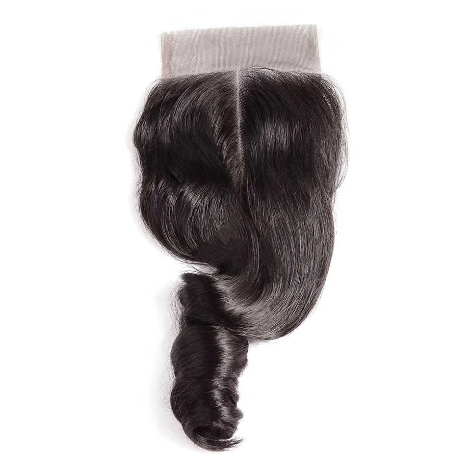 

Prom Queen Brazilian Loose Wave Closure Middle/Free Part 100% Unprocessed Virgin Human Hair