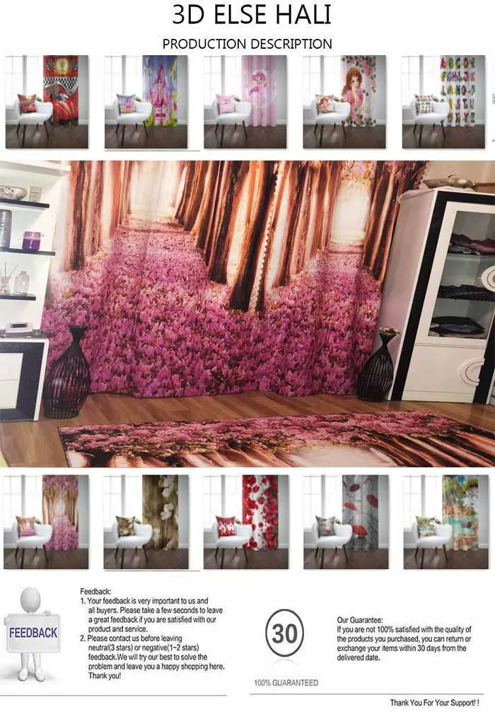 Else Blue Floor on Brown Sweet Bears Gray Birds 3d Print Kids Baby Children Window Panel Set Curtain Combine Gift Pillow Case