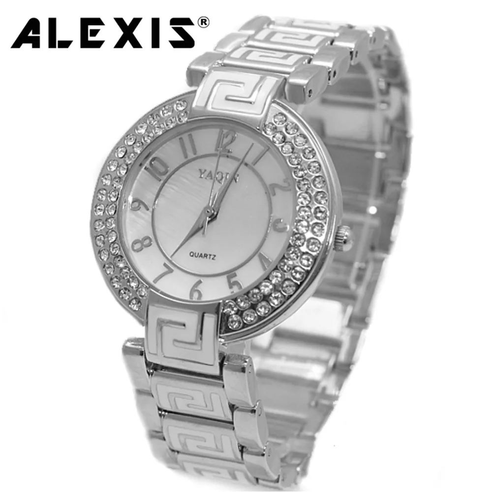 

Crystal White Watches Silver Band White Dial Ladies Women Stylish Crystal Yaqin Bracelet Watch