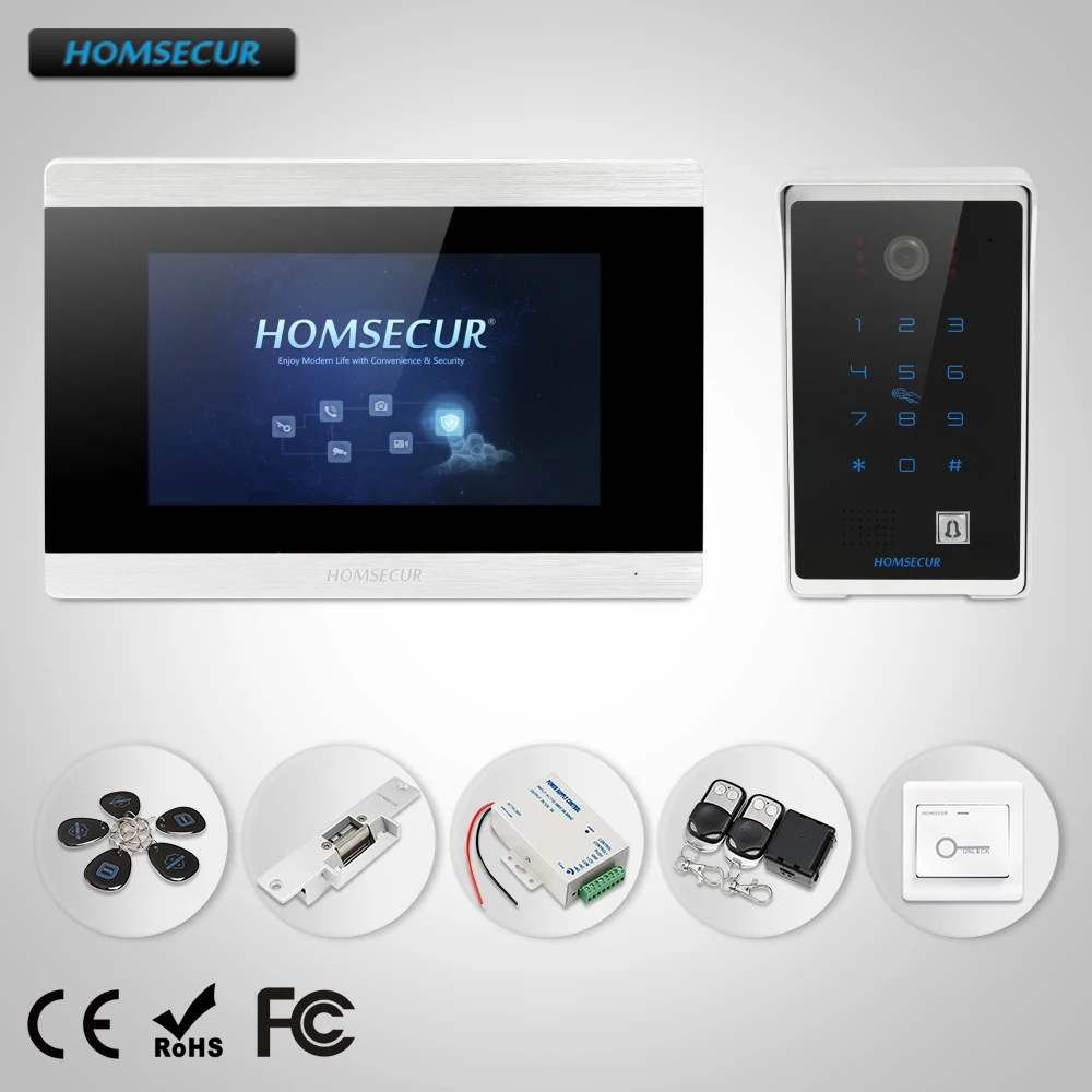 HOMSECUR 7\ Wired Hands-free Video Door Entry Phone Call System Intercom+Password Access BC081 +BM715-S HOMSECUR 7\ Wired Hands-free Video Door Entry Phone Call System Intercom+Password Access BC081 +BM715-S
