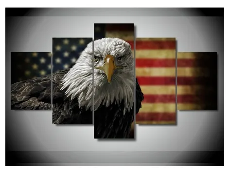 

Hot Sell Modern Canvas Painting 5 Pieces Eagle Anime Pictures Wall Art Home Decor Poster Modern Living Room Framed