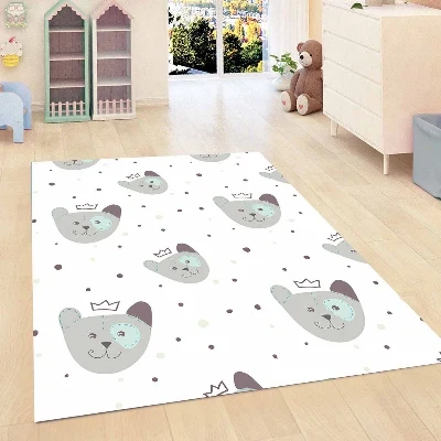 Серый Забавный Король Медведи точки Животные Детская комната 3d печать нескользящие микрофибры Детские украшения для детской комнаты коврик