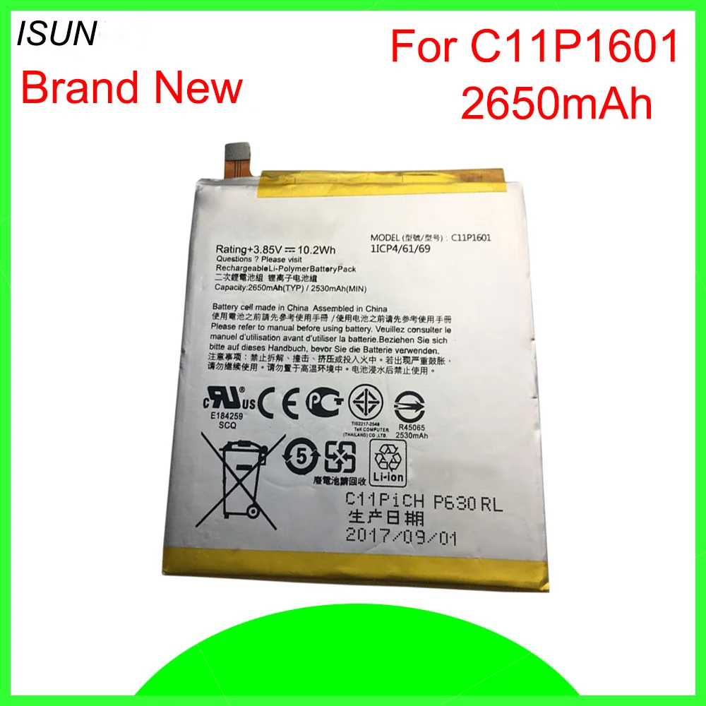 

ISUNOO 2650mAh C11P1601 Battery For ASUS ZenFone 3 ZE520KL Z017DA Battery For ZenFone live ZB501KL A007 battery