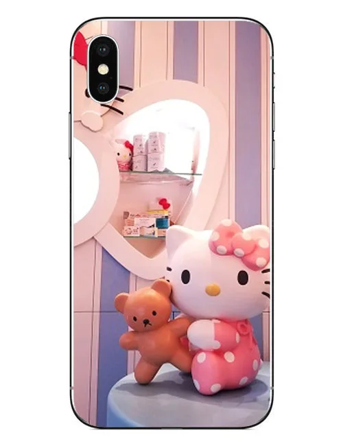 IMIDO hello kitty Мягкий ТПУ силиконовый чехол подходит для Apple iPhone X XR XS Max 8 для iPhone 7 8 6 6S Plus 5 5S чехлы для телефонов - Цвет: TPU