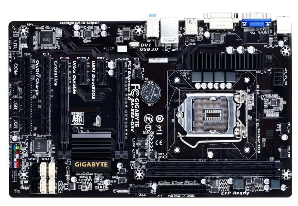 

For Gigabyte GA-B85-D3V Original Used Desktop Motherboard B85-D3V B85 LGA 1150 i3 i5 i7 DDR3 16G ATX On Sale