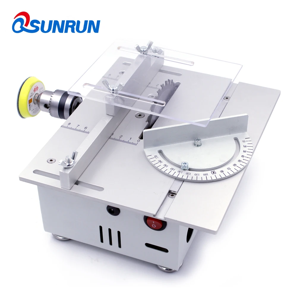 

QSUNRUN DC12-24V Mini Precision Electric Table Saw DIY Electric Polisher Grinder Hobby Wooden Model Crafts Cutting MachineTools