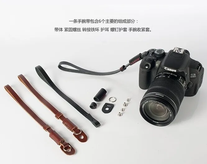 1pcs leather Camera/mirrorless hand strap/grip Lanyard For canon g11 g12 leica M9 M6 olympus ep1
