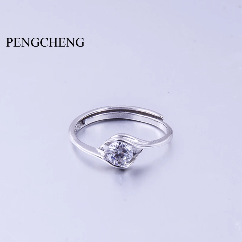 PENGCHENG Обручальные кольца 925 стерлингов Серебряные для Для женщин Мода открытым