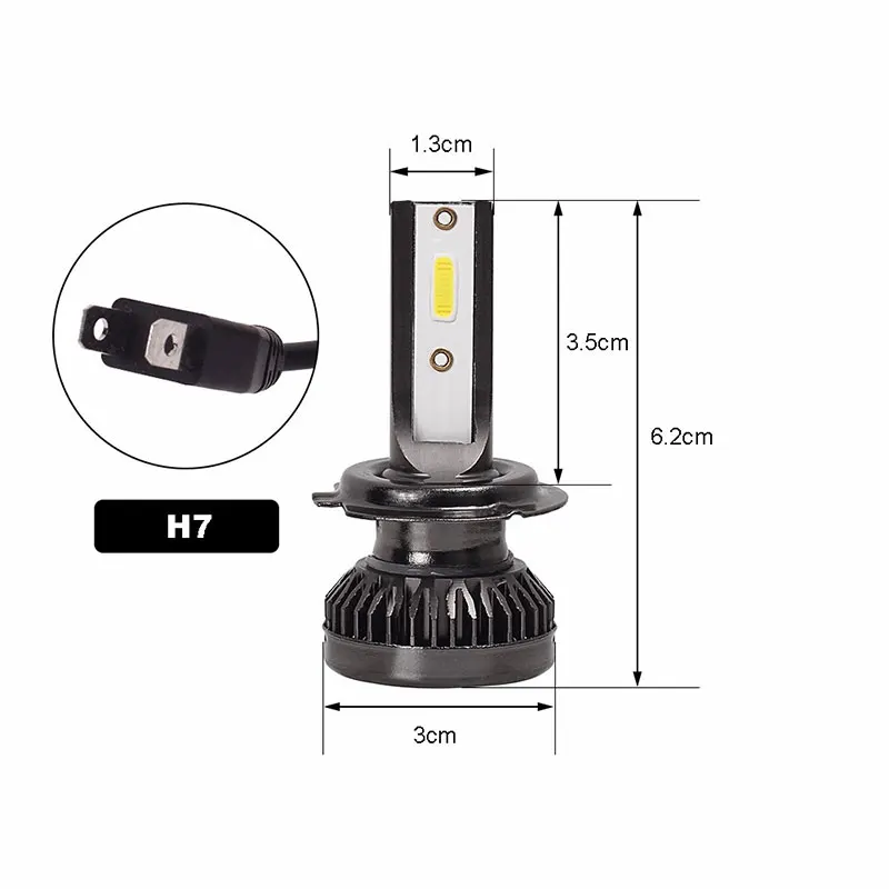 2 шт. H7 светодиодный головной светильник лампочка 10000LM 50 Вт Супер Мини H1 светодиодный H7 H8 H11 светодиодный автомобильный светильник s HB3 HB4 авто лампы 12v 24V светодиодный лампы туман светильник