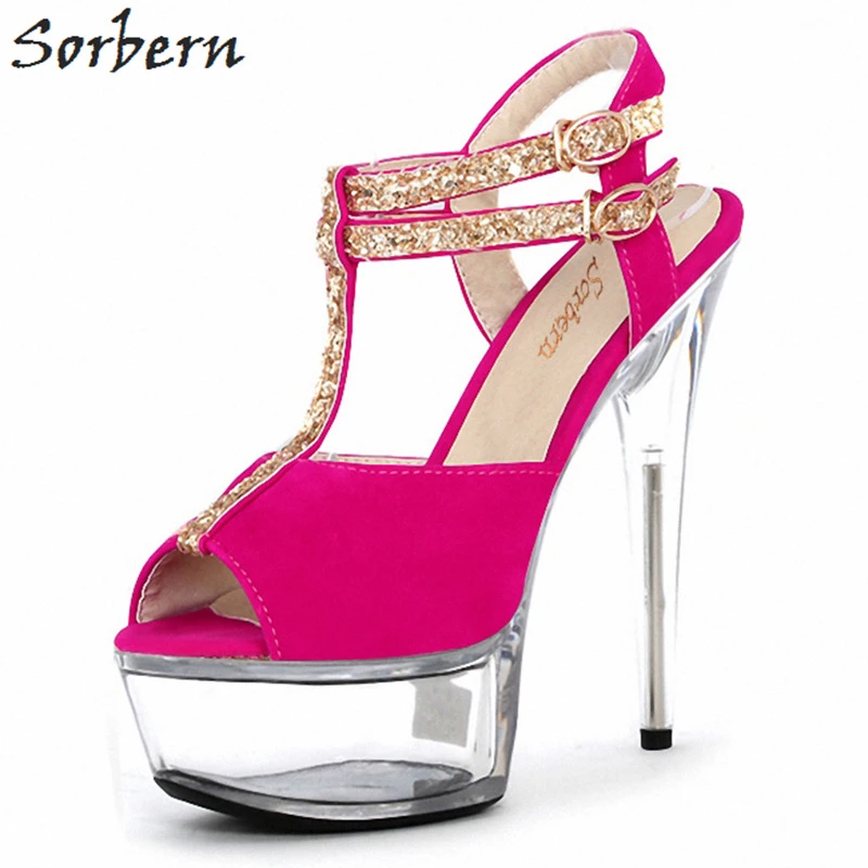 clear heel sandals size 11