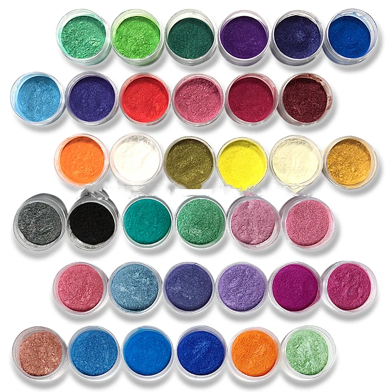 

10ML Cosmetic Mica Pigment Powders Safe to use for Lipstick,Makeup,Eyeshadow,Soap 54 Colors Pearl Powder Pigments for Nail Art