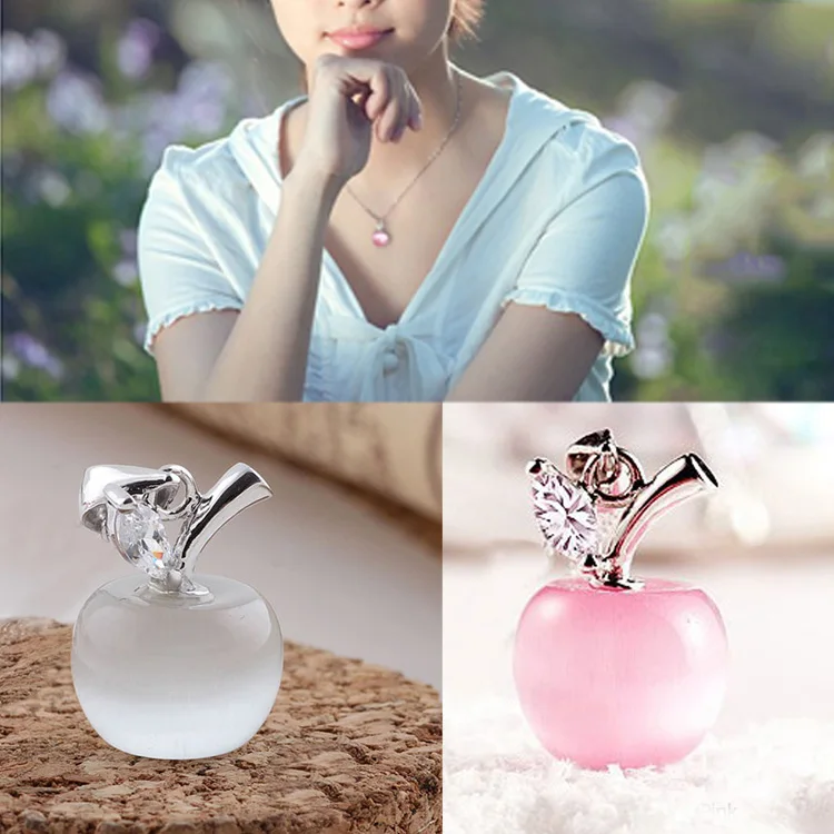 

2018 New Outstanding Apple Shape Moonstone Silver Pendants Diy Necklace Accessories Jewelry Without Chain Gift