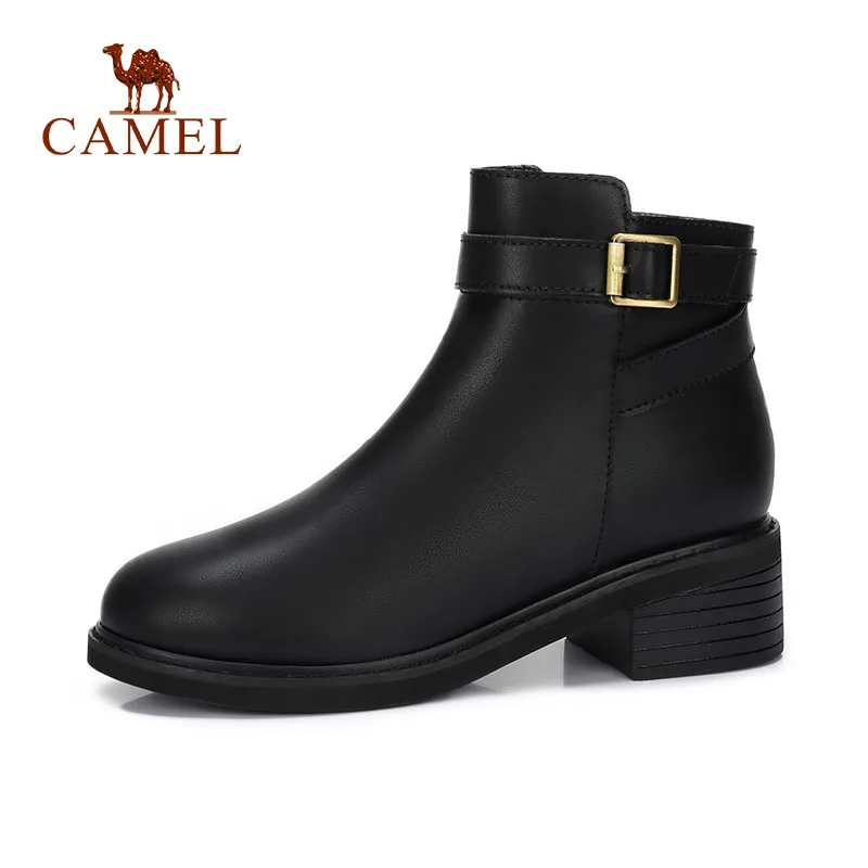 CAMEL/Новинка женские повседневные полусапожки с пряжкой Женские Модные Кожаные