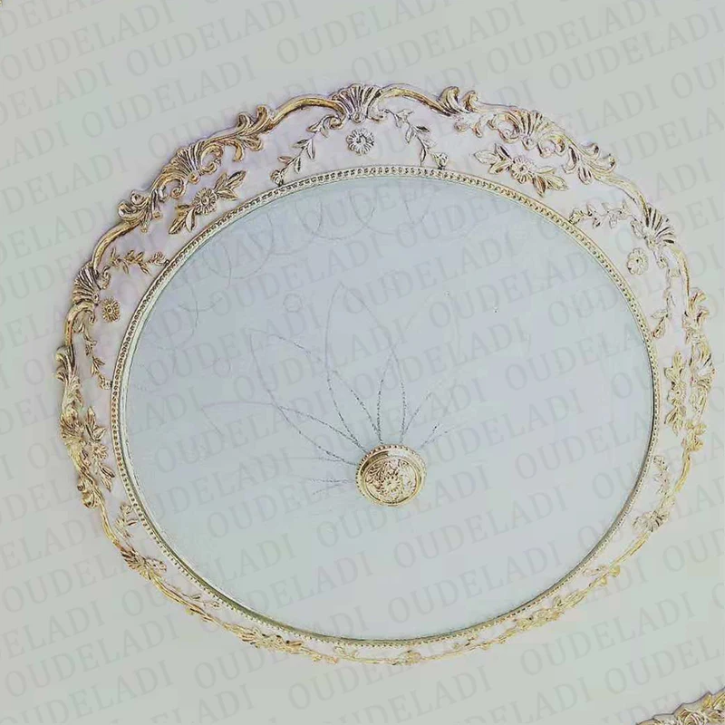  European style Round Glass Ceiling Lights warm romantic simple LED bedroom light crystal ceiling la - 32950455503