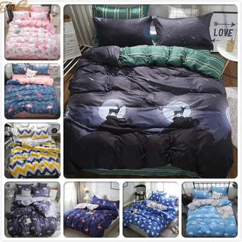 

3/4 pcs Bedding Sets Soft Cotton Bedclothes Adult Bedspreads Kids Child Bed Linen Quilt Pillow Case Sheet Queen King Single Size