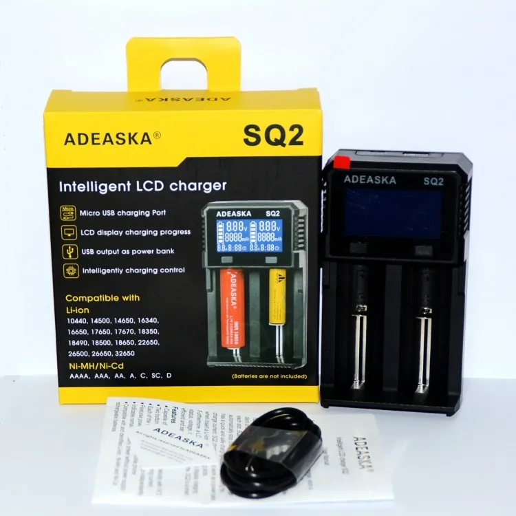 ADEASKA VC4 плюс ЖК-дисплей USB Быстрое интеллектуальное зарядное устройство для Li-ion/IMR/LiFePO4/Ni-MH батареи - Цвет: SQ2