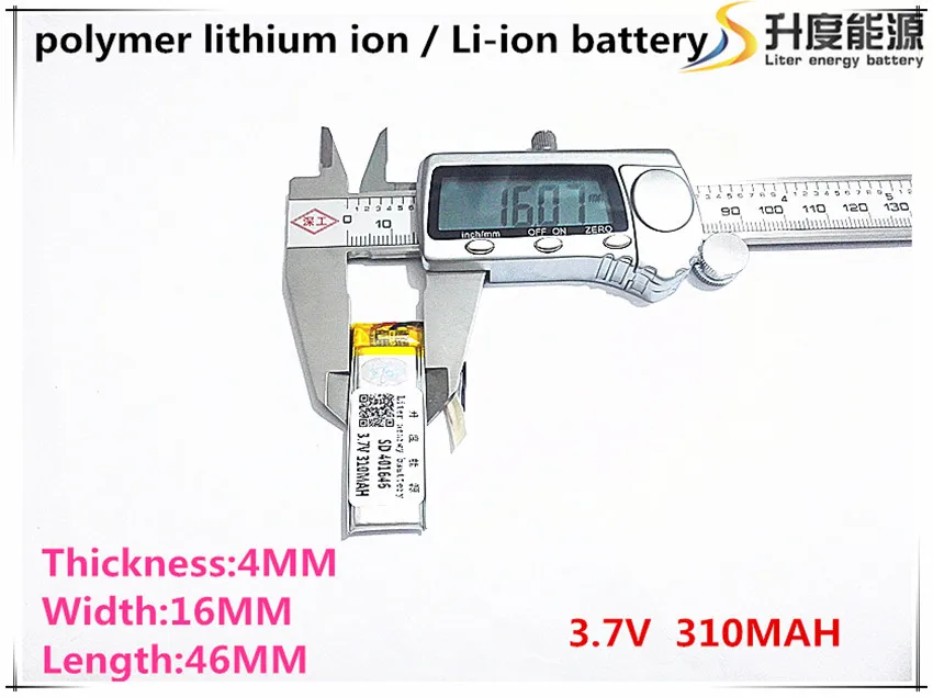 3,7 V, 310 мАч, [401646] PLIB; полимерная литий-ионная/литий-ионный аккумулятор для gps, mp3, mp4, mp5, dvd, bluetooth, модель игрушка