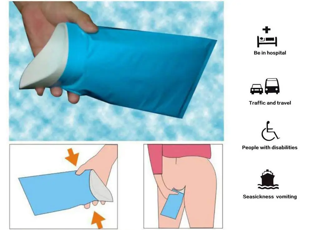 

600CC Mini Toilet Emergency Urinate Bags Portable Emergency Pee Bag Take Piss Bags 4pcs/set