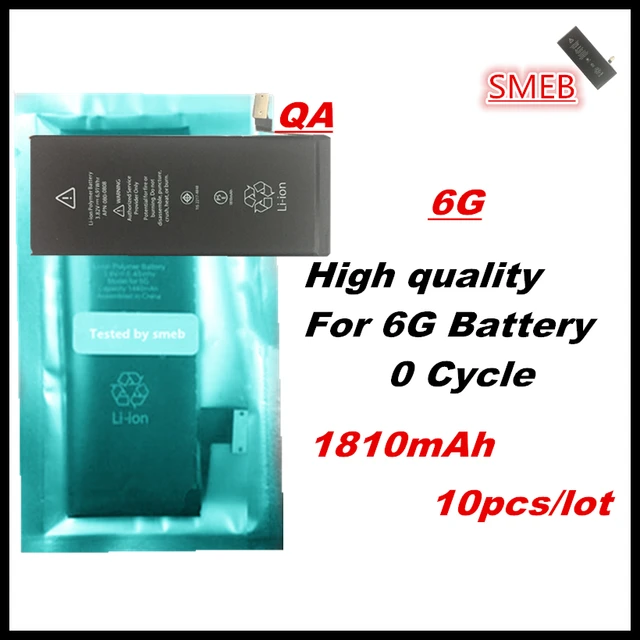 10pcs/lot High QA High Capacity Apple For iPhone 6 battery Replacement Genuine 0 Cycle 1810mAh 3