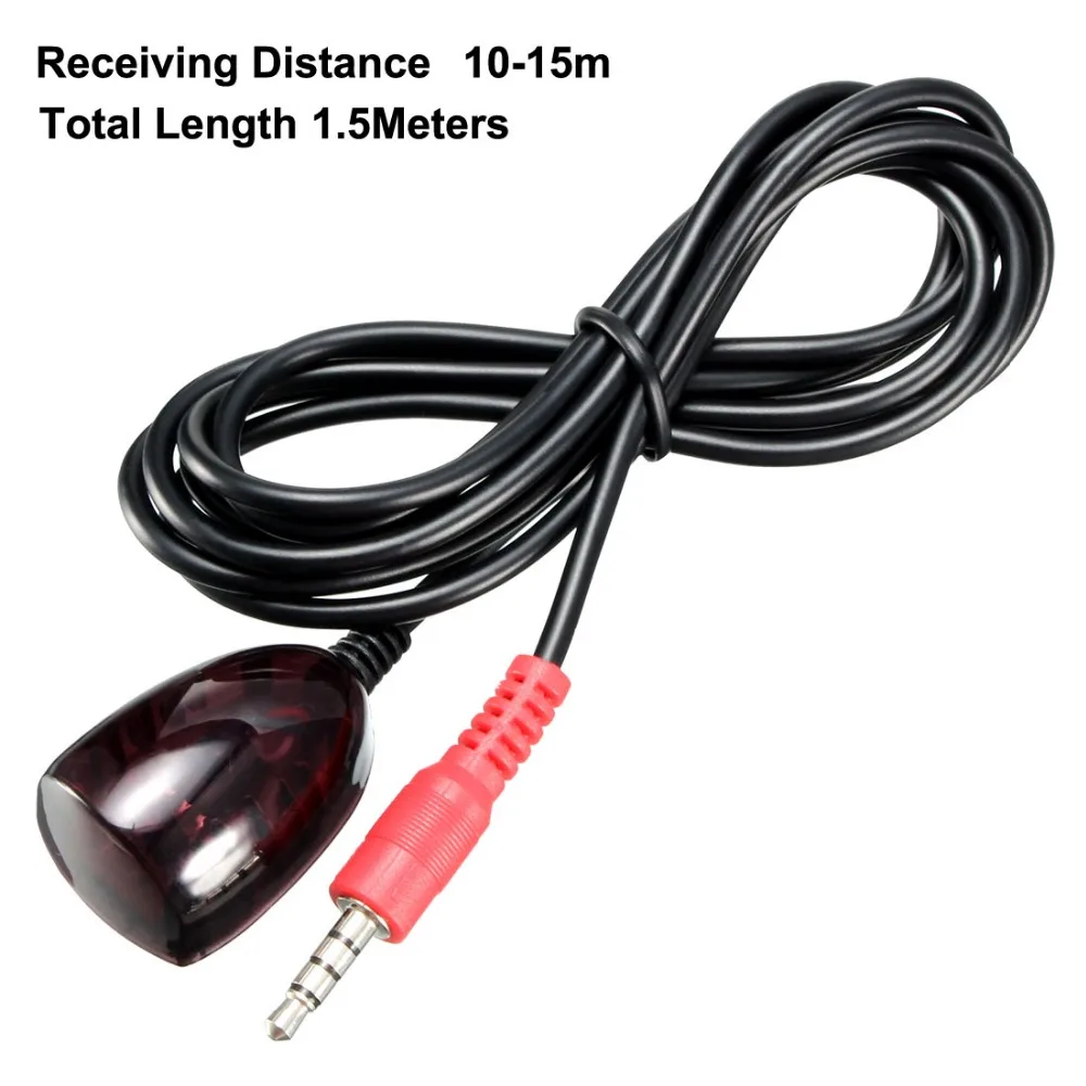 

Uxcell 1Pcs Single Head 3.5mm Jack 10-15m Receiving Distance IR Infrared Receiver 1.5m Wire 38-56kHz For Cable Box AV Equipment