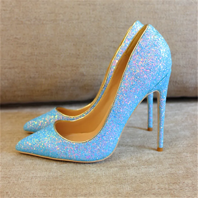 Aliexpress: Popular Blue Glitter High Heels in Shoes