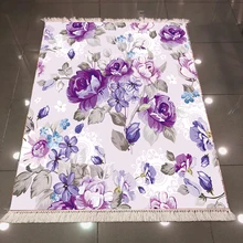 Еще Фиолетовый Синий Винтаж розы цветы цветочный 3d узор противоскользящее микроволокно сзади моющиеся декоративные Kilim области ковры