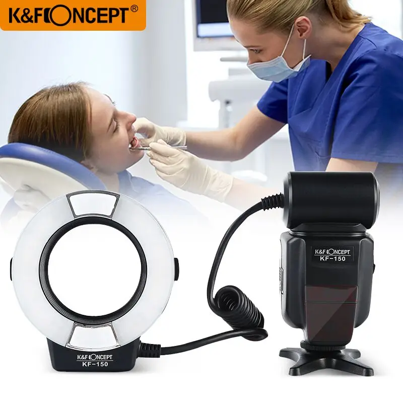 

K&F Concept KF-150 TTL Macro Ring Flash/Light for Canon EOS 650D 700D 70D 7D II 60D T4i T3i 6D Nikon FUJI