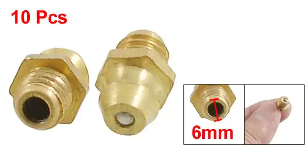 uxcell/® 10 Pcs 6mm Dia Male Thread Straight Grease Nipples