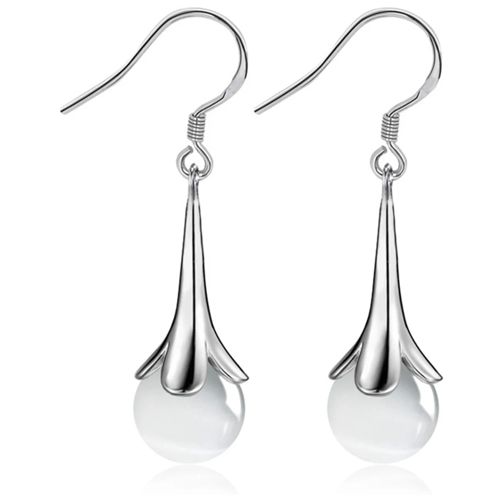 

Opal Drop Earrings Flower Leaf Tassel Hook Earrings Charm Jewelry for Women