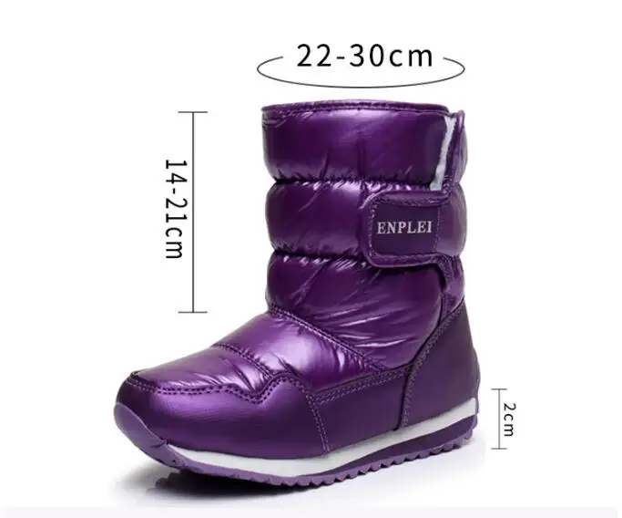 Children's snow boots autumn and winter waterproof non-slip children's boots thick flat boots warm Leisure children shoes mm187