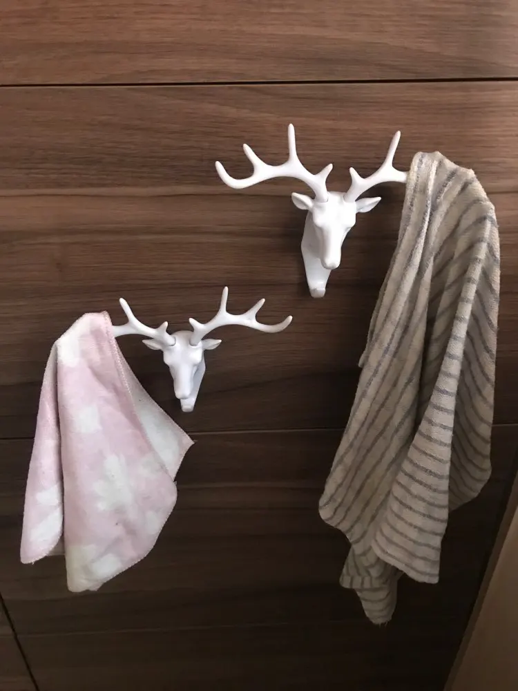 Deer Head Animal Self Adhesive Clothing Display Racks Hook