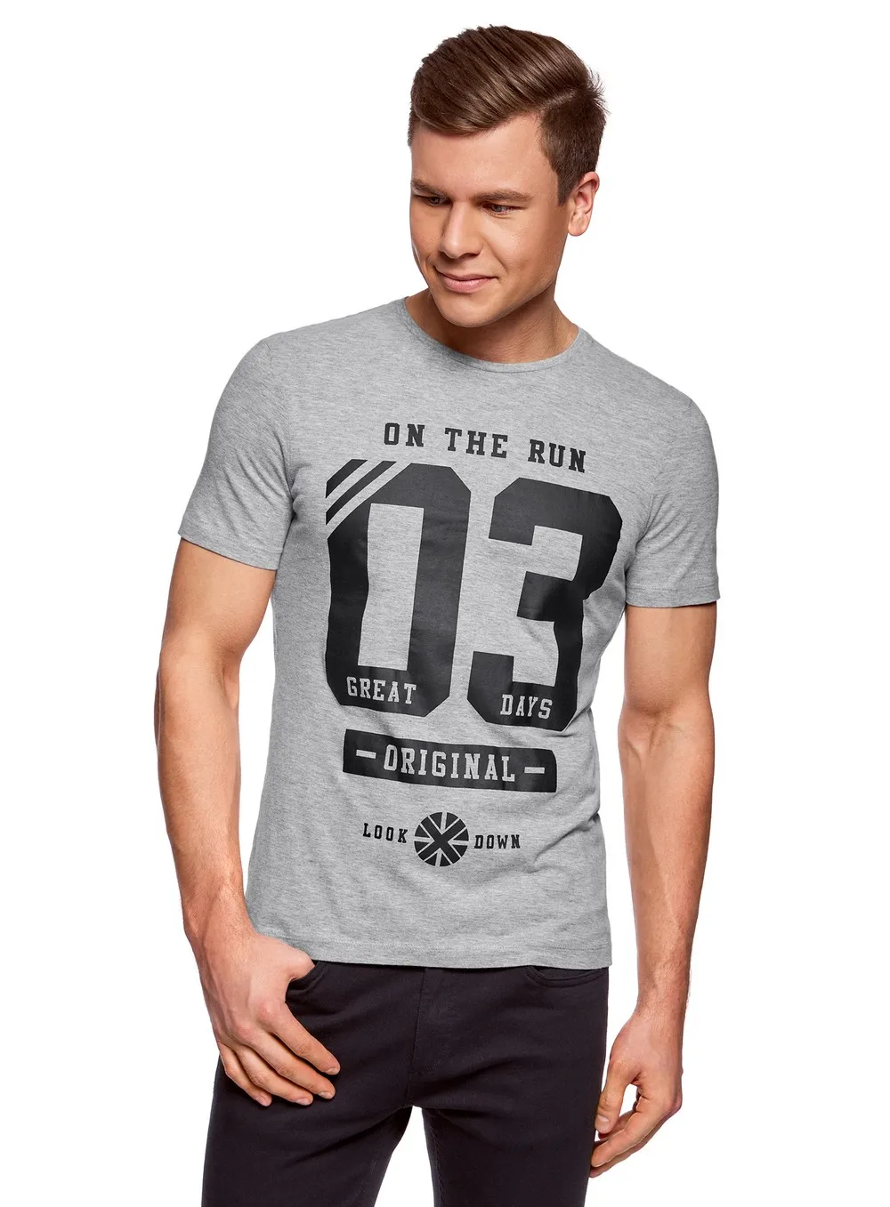 oodji Футболка хлопковая с надписями 5L611385M 39128N|t-shirt for men|men t-shirtt-shirt men |
