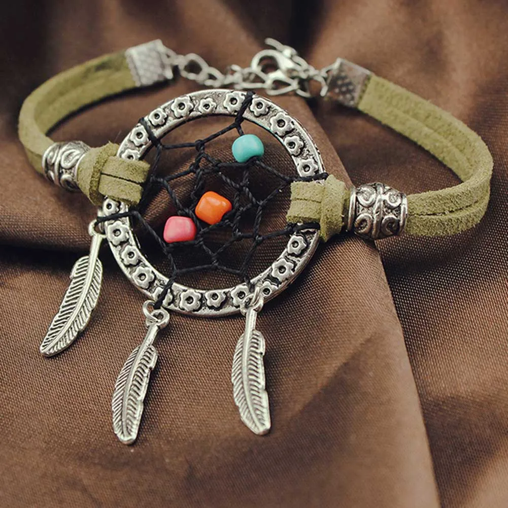 

zheFanku Vintage Mini Dreamcatcher Bracelet Handmade Dream Catcher Net Cool Fashion Bracelet