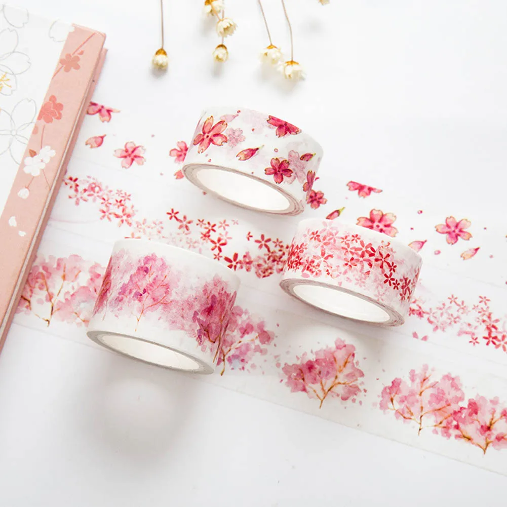 

1 Pc 20/30mm*7m Cherry Blossoms Japanese Paper Washi Tape Office Adhesive Tape Kawaii Decorative Stationery Stickers
