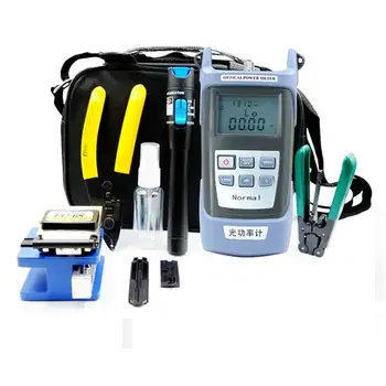 

Fiber Optic FTTH Tool Kit FC-6S Fiber Cleaver and Optical Power Meter 10km Visual Fault Locator Cable Wire Stripper