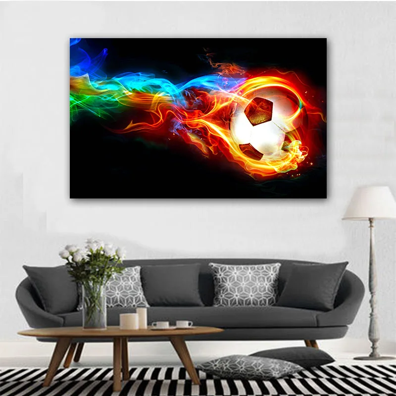 

New fashion football canvas Paintings Wall Art Painting 1 pcs living room unframed wall paintings Home Decoration Spray Painting