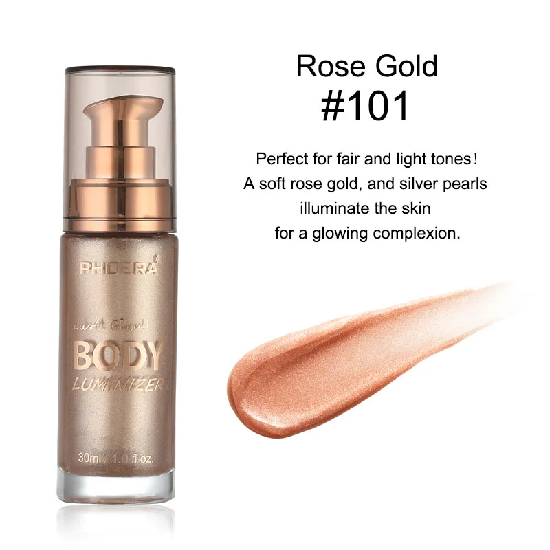 Светящийся люминизатор для тела PHOERA Dewy - Цвет: 101Rose Gold