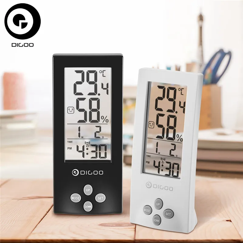 

Digoo DG-TH1177 Thermometer Wireless Transparent Screen Weather Station Digital Hygrometer Sensor Temperature Indoor Alarm Clock