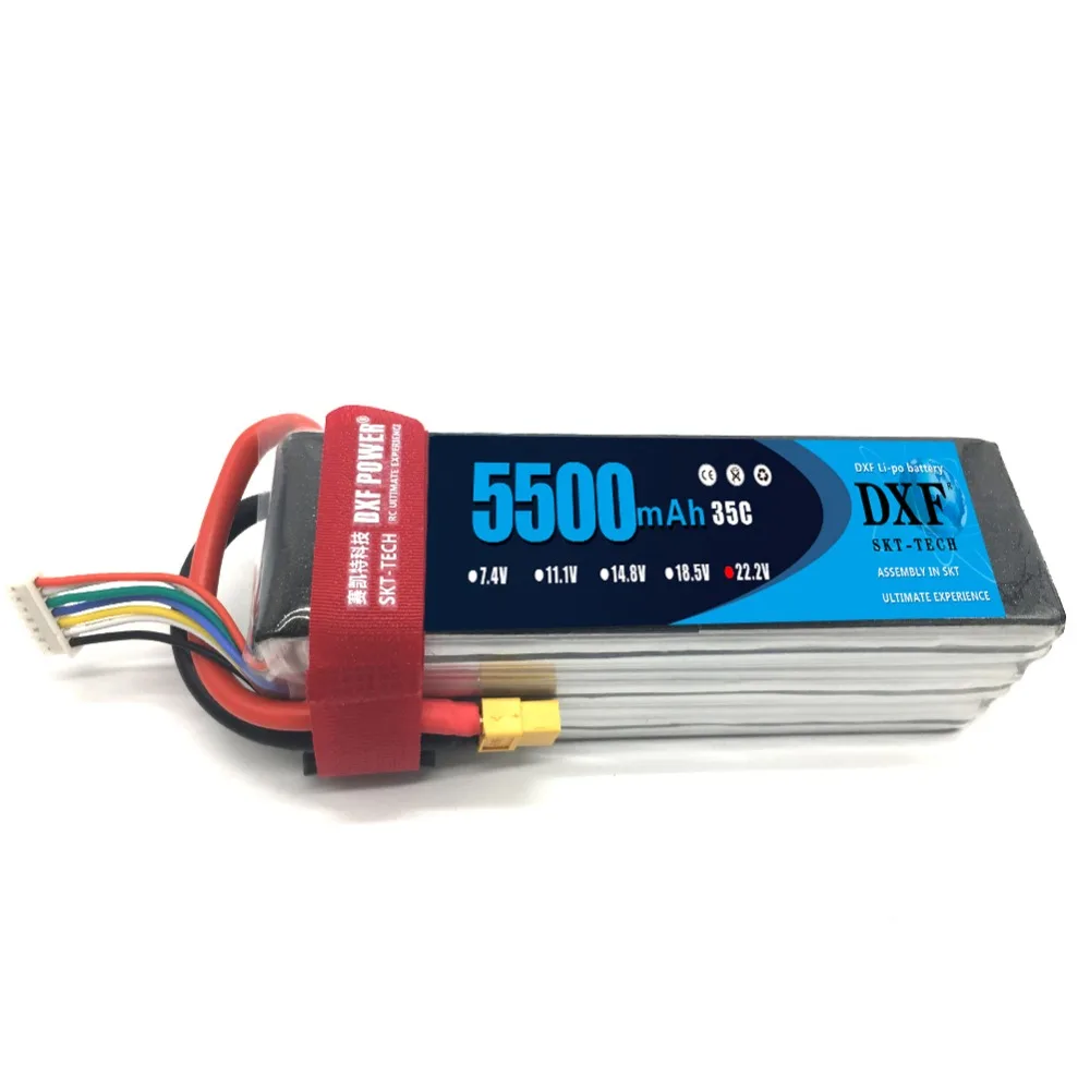 DXF RC литий полимерный Lipo аккумулятор 22 2 v 5500mAh 35C 6S XT60 разъем Перезаряжаемый для