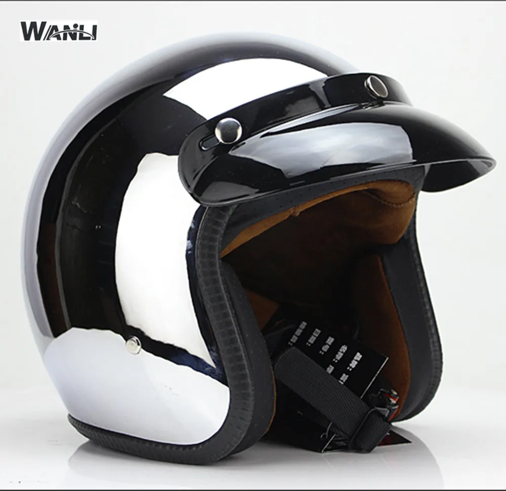 WANLI Brands Motorcycle helmet jet Vintage helmet Open face retro 3/4 half helmet casco capacete Retro Motocross Motorcycle