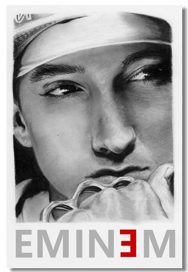 Пользовательские холст настенные фрески плакат Eminem Эминем Бог рэпа наклейки