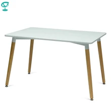 94925 Barneo Т-10 интерьерный обеденный стол МДФ на деревянных ножках прямоугольный кухонный стол мебель для кухни стол для кухни дизайнерский стол белый стол для дачи журнальный столик по России