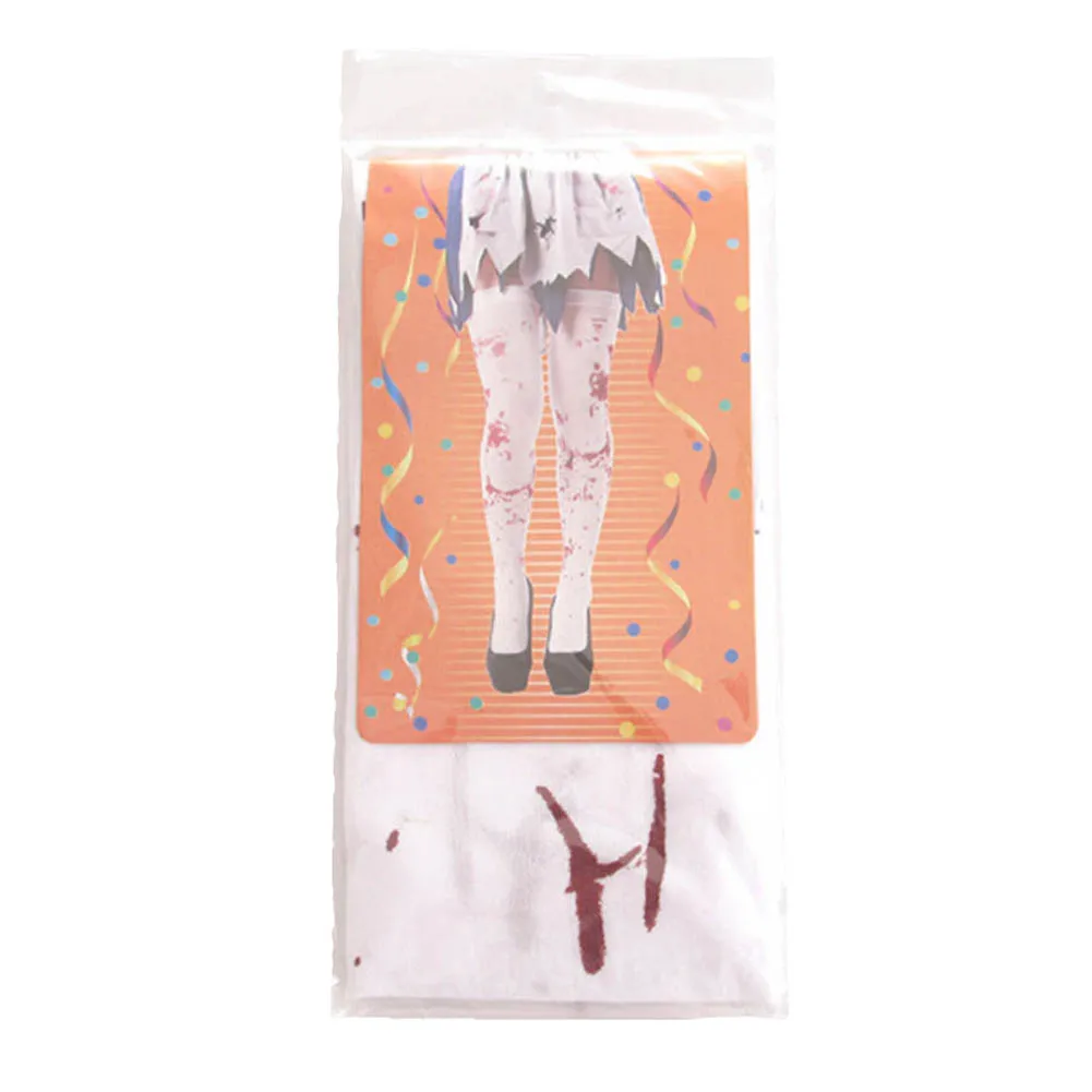 Halloween Girls Knee High Socks Blood Printed Stockings Over The Knee Thigh High Socks Sexy Socks