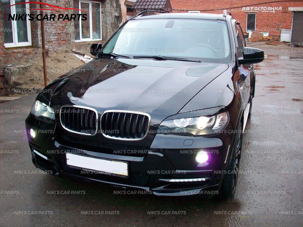 Брови на фары чехол для BMW X5 E70 2007-2013 ABS пластик ресницы литья украшения автомобиля Стайлинг принадлежности для тюнинга