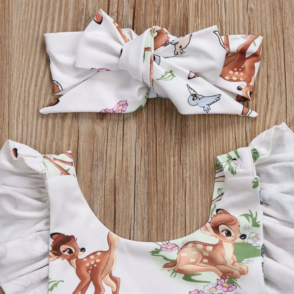 UTB8UiuQpmnEXKJk43Ubq6zLppXaO Fashion 2018 Newborn Toddler Infant Baby Girls Deer Ruffles Romper Jumpsuit Clothes Outfits